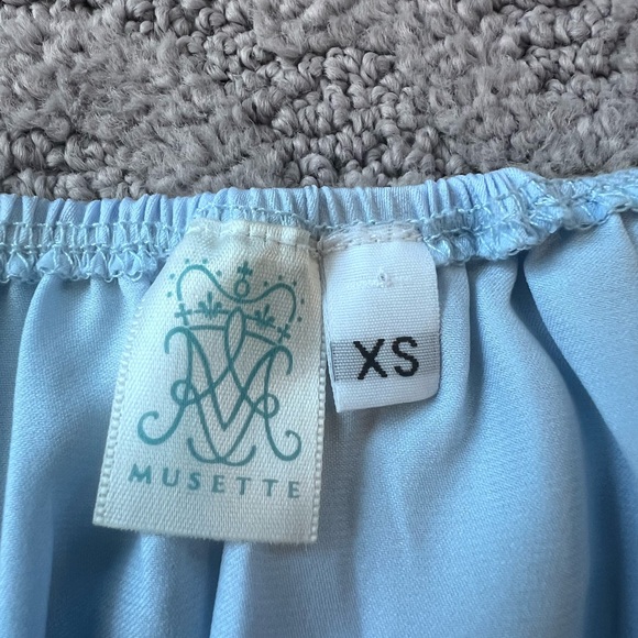 Musette Light Blue Tie back Crop Top - Picture 3 of 7